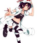  boots hat highres merry_nightmare midriff striped striped_legwear white_background yumekui_merry 