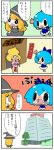  2girls 4koma bow chibi cirno comic crying hair_bow hat kirisame_marisa multiple_girls poop_on_a_stick snot tefu touhou translation_request witch_hat 