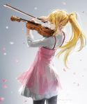  blonde_hair bow_(instrument) chemise closed_eyes instrument jane_mere miyazono_kaori pantyhose ponytail shigatsu_wa_kimi_no_uso violin 