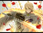  1girl blonde_hair character_request claws siraha solo sword weapon witch_craft_works 