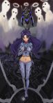  1girl brown_eyes diet_sence hair_ornament highres katsuragi_misato long_hair mecha midriff neon_genesis_evangelion pants plugsuit purple_hair skin_tight solo 