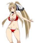  1girl amagi_brilliant_park bikini brown_eyes brown_hair long_hair ponytail red_bikini sento_isuzu swimsuit zergling_(cdror1004) 