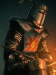  armor dark_souls full_armor helmet knight solaire_of_astora solo souls_(from_software) sun_(symbol) sword weapon 