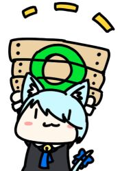 1girl animal_ears animated_gif holding_up original original_character seseren short_hair