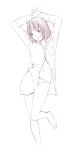  1girl monochrome original panties sketch solo traditional_media underwear yoshitomi_akihito 
