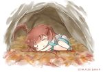  1girl ahoge brown_hair closed_eyes hibernating hinata_yuu kantai_collection kuma_(kantai_collection) long_hair lying sleeping solo 