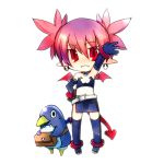  bat_wings chibi demon_girl disgaea disgaea_1 earrings elbow_gloves etna gloves jewelry midriff miniskirt nippon_ichi pointy_ears prinny red_eyes red_hair redhead skirt tail thigh-highs thighhighs twintails wings 