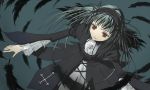  bad_id dress feathers hairband long_hair red_eyes rozen_maiden silver_hair solo suigintou 