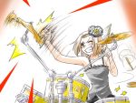  don't_say_&quot;lazy&quot; drum instrument k-on! short_hair solo supon tainaka_ritsu yellow_eyes 