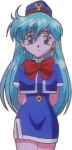  blue_hair long_hair miniskirt skirt stewardess tagme tenjouin_katsura 