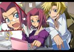  blue_eyes code_geass computer creayus gino_weinberg glasses kallen_stadtfeld laptop red_hair redhead short_hair 