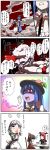  =_= asphyxiation bat_wings blood blush_stickers captain_freedom choking closed_eyes comic ectasy hakurei_reimu head_wings highres hinanawi_tenshi izayoi_sakuya koakuma looking_down nosebleed red_eyes remilia_scarlet sadism smoke strangling tea tissue touhou translated translation_request wings wrist_cuffs 