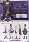  blonde_hair blue_eyes boots cape carl_clover character_name claws concept_art english glasses hat headdress highres long_arms male marionette nirvana official_art scan single_earring special_moves stats top_hat 