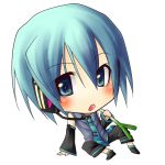  chibi detached_sleeves genderswap hatsune_mikuo open_mouth short_hair solo vocaloid 