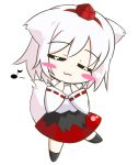  :3 altivr animal_ears bad_id blush blush_stickers chibi closed_eyes hat inubashiri_momiji musical_note tokin_hat touhou white_hair 