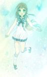  1girl blue_eyes brown_hair eruria long_hair mukaido_manaka nagi_no_asukara sailor_dress school_uniform underwater 