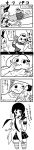  5koma admiral_(kantai_collection) comic cosplay crying crying_with_eyes_open failure_penguin fubuki_(kantai_collection) hairband hat highres kantai_collection long_hair long_image military military_uniform monochrome naval_uniform navel open_mouth peaked_cap school_uniform serafuku shima_noji_(dash_plus) shimakaze_(kantai_collection) shimakaze_(kantai_collection)_(cosplay) smoking streaming_tears tall_image tears translation_request uniform 