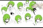  1boy blue_eyes blush crying erubo green_hair original smile 