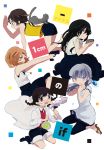  5girls ansatsu_kyoushitsu black_hair brown_hair hayami_rinka kanzaki_yukiko kataoka_megu long_hair multiple_girls okano_hinata_(ansatsu_kyoushitsu) okuda_manami short_hair una_(mazinger) 