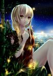  1girl absurdres blonde_hair clouble highres night solo 