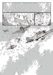  airplane comic confetti fairy_(kantai_collection) kantai_collection kobamiso_(kobalt) monochrome 