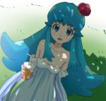  1girl bare_shoulders blue_eyes blue_hair bustier crown dress flat_chest happinesscharge_precure! haruyama_kazunori long_hair looking_at_viewer precure shirayuki_hime solo 