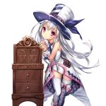  1girl emil_chronicle_online hat long_hair looking_at_viewer nakasaki_hydra silver_hair smile solo transparent_background violet_eyes 