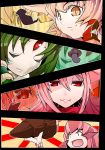  borrowed_character closed_eyes green_hair highres open_mouth original red_eyes smile t.a.k. 