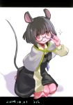 capelet commentary_request glasses highres namauni nazrin tail touhou