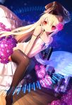  1girl black_legwear flower highres looking_at_viewer original solo sorolp thigh-highs 