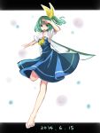  1girl blue_eyes bow daiyousei dated green_hair hair_bow hair_ribbon highres letterboxed namauni open_mouth ribbon short_hair side_ponytail simple_background sketch solo touhou white_background wings 