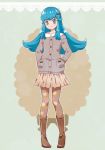  blue_eyes blue_hair boots dress happinesscharge_precure! long_hair ribbon shirayuki_hime smile thigh-highs 