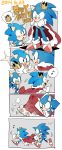  cape chiro_(pez777) comic crown dual_persona happy_birthday highres musical_note no_humans sonic sonic_the_hedgehog spoken_musical_note spoken_object 