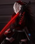  aeollon armor character_request jewelry mask necklace rwby skirt sword thigh-highs weapon zettai_ryouiki 