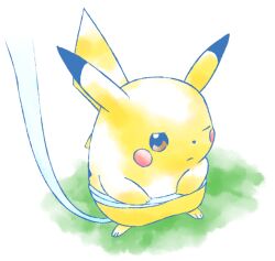  animal_focus closed_mouth commentary_request faux_traditional_media full_body leash looking_at_viewer no_humans one_eye_closed pikachu pokemon pokemon_(anime) pokemon_(classic_anime) pokemon_(creature) solo standing sugimori_ken_(style) white_background yy_(pkmn) 