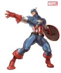  bingoman bodysuit boots captain_america gloves marvel mask outstretched_hand shield solo star steve_rogers superhero weapon 