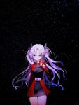  1girl archer archer_(cosplay) cosplay fate/stay_night fate_(series) highres jacket red_jacket solo sorolp tohsaka_rin toosaka_rin two_side_up white_hair 