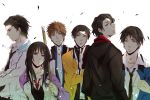  1girl 5boys aida_kagetora araki_masako black_hair brown_hair harasawa_katsunori highres kaichou_(42013818) kuroko_no_basuke long_hair multiple_boys nakatani_masaaki shinai shirogane_eiji short_hair sword takeuchi_genta teenage weapon younger 