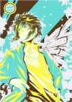  1boy dandyman-girl gakuran limited_palette narumi_ayumu payot school_uniform solo spiral_(manga) wings 