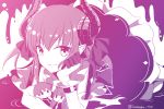  1girl character_doll fate/extra fate/extra_ccc fate_(series) gradient horns iwanaga_tm kishinami_hakuno_(female) kishinami_hakuno_(male) lancer_(fate/extra_ccc) monochrome pointy_ears purple solo 