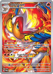  artist_name blue_eyes card_(medium) character_name closed_mouth colored_sclera company_name copyright_name copyright_notice english_text fire infernape koroguchi monferno nostrils official_art pokemon pokemon_(creature) pokemon_card pokemon_focus pokemon_tcg smile solo third-party_source trading_card yellow_sclera 