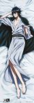  1boy absurdres barefoot blue_hair dakimakura glasses highres huge_filesize japanese_clothes k_(anime) kimono male munakata_reishi short_hair smile violet_eyes 