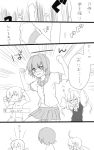  blush comic female_admiral_(kantai_collection) glasses kantai_collection kinu_(kantai_collection) long_hair makigumo_(kantai_collection) monochrome multiple_girls nagisa_moa school_uniform short_hair translation_request twintails 