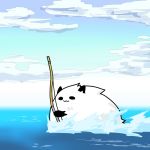  :3 archery bow_(weapon) comic hong_meiling_(panda) kyuudou ocean panda seki_(red_shine) silent_comic sinking solo touhou weapon 