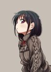  1girl akino_sora black_hair brown_eyes highres looking_at_viewer open_mouth original short_hair sketch solo sweater 