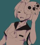 1girl hoito_roma mask mask_removed monochrome short_hair solo tokyo_ghoul 