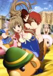  absurdres amagi_brilliant_park amusement_park boots breasts cleavage hat hat_removed headwear_removed highres macaron_(amaburi) moffle muse_(amaburi) nyantype ponytail sento_isuzu skirt sylphy_(amaburi) tiramii vest 