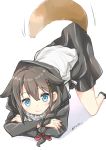  1girl absurdres blue_eyes braid brown_hair cosplay crossed_arms dog_tail hair_ornament hairclip highres hooded_jacket kantai_collection kemonomimi_mode long_hair looking_at_viewer re-class_battleship re-class_battleship_(cosplay) ryuki_(ryukisukune) shigure_(kantai_collection) single_braid skirt smile solo tail 