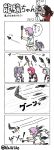  4koma 6+girls braid comic hai_to_hickory hatsuharu_(kantai_collection) kantai_collection multiple_girls murakumo_(kantai_collection) nenohi_(kantai_collection) parody ponytail ryuujou_(kantai_collection) school_uniform seaport_hime serafuku simple_background style_parody tama_(kantai_collection) translation_request ueda_masashi_(style) visor_cap 