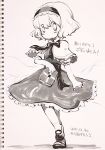  1girl alice_margatroid dated karaagetarou monochrome photo signature sketch tagme touhou traditional_media 